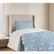 Dog Item Silhouettes Bedspread Set