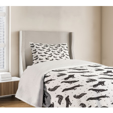 Types of Dogs Polka Dots Bedspread Set