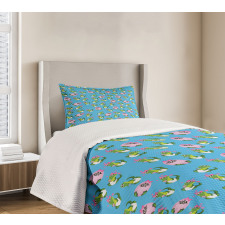 Cartoon Baby Crocodiles Bedspread Set