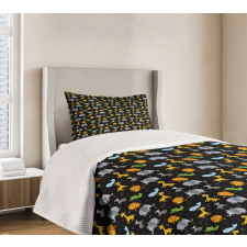 Lion Giraffe Whale Zebra Bedspread Set