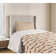 Sausage Dogs in Love Bedspread Set