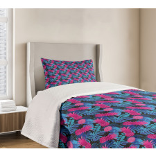 Tropic Leaves and Fruits Art Bedspread Set