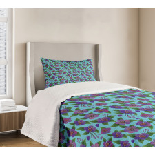 Colorful Flora Design Bedspread Set