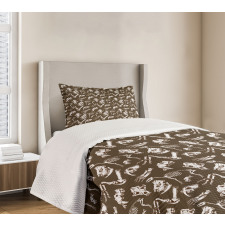 Prehistoric Creature Bones Bedspread Set