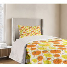 Cheerful Lemon and Orange Bedspread Set