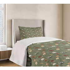 Leaves and Animals Bedspread Set