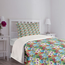 Tropic Flowers Bedspread Set