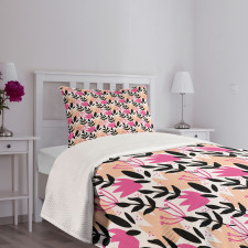 Creative Botanical Motif Bedspread Set