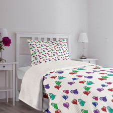 Hearts and Skulls Bedspread Set