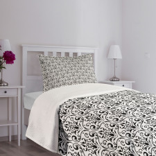 Baroque Curly Motif Bedspread Set