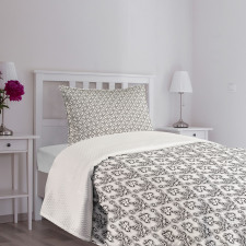 Monochrome Antique Ornate Bedspread Set