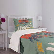 Surfing Club Logo Artwork Bedspread Set