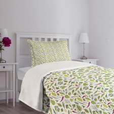 Greenery Food Pattern Bedspread Set