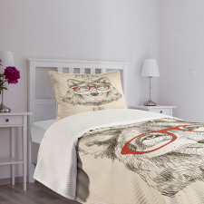 Hipster Wolf Be Smart Bedspread Set