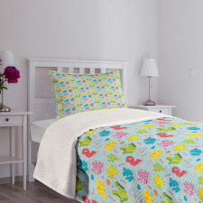 Colorful Seaweed Coral Bedspread Set