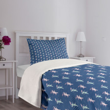 Funny Elephants Umbrellas Bedspread Set