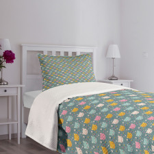 Smiling Cartoon Mice Bedspread Set