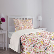 Sakura Branches and Birds Bedspread Set