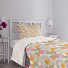 Pastel Tones Flowers Bedspread Set