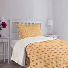 Basenji Dogs and Paws Pattern Bedspread Set