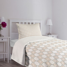 Ogee Shape with Vivid Dots Bedspread Set