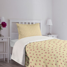 Irregular Dots and Flowers Bedspread Set