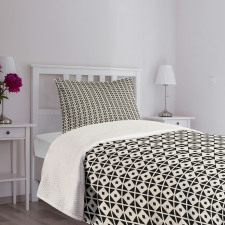 Monochrome Abstract Squares Bedspread Set