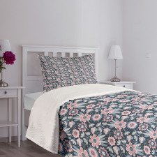 Garden Scene in Pastel Tones Bedspread Set