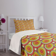 Circles in Warm Pastel Tones Bedspread Set