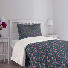 Contemporary Vibrant Leaves Bedspread Set