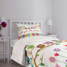 Bird on Branch Sunny Day Bedspread Set