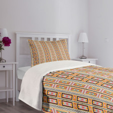 Colorful Kente Pattern Bedspread Set