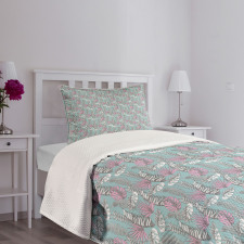 Delicate Hawaiian Leaves Bedspread Set