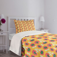 Summer Abstract Sunflowers Bedspread Set