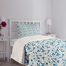 Modern Roses on Polka Dots Bedspread Set