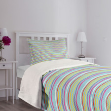 Colorful Ripple Lines Fun Bedspread Set