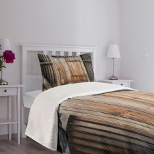 Rustic Rural Wood Door Bedspread Set