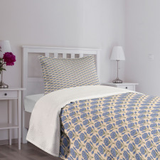 Symmetric Flowers with Buds Bedspread Set