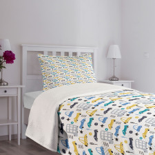 Childish Car Pattern Bedspread Set