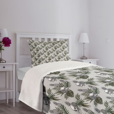 Gothic Item on Tropic Leaves Bedspread Set