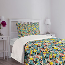 Completing Squares Design Bedspread Set