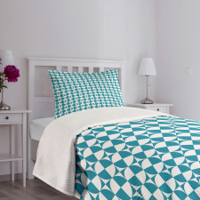 Diagonal Circles Squares Bedspread Set