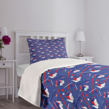 Origami Swans Seigaiha Waves Bedspread Set