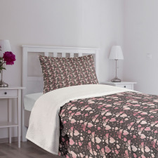 Love Swans Hearts Bedspread Set