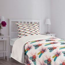 Tropical Leaves Wild Flower Bedspread Set