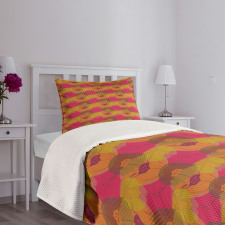 Intertwined Flowers Leaves Bedspread Set