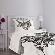 Satanic Goat Head Sketch Bedspread Set