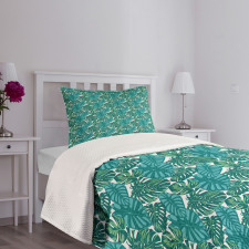 Jungle Foliage Tropic Leaves Bedspread Set