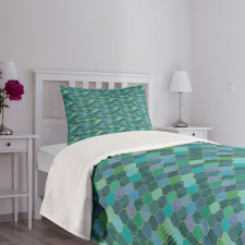 Grunge Art Moroccan Grid Bedspread Set