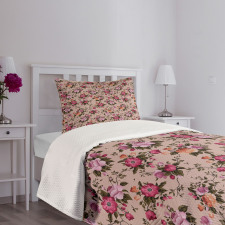 Floral Pattern with Rose Bedspread Set